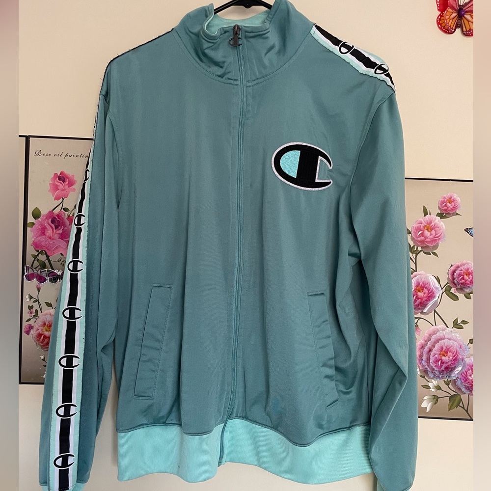 Mens Blue Teal Champion Sweater tracksuit